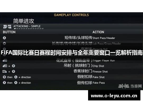 FIFA国际比赛日赛程时间安排与全年重要窗口一览解析指南